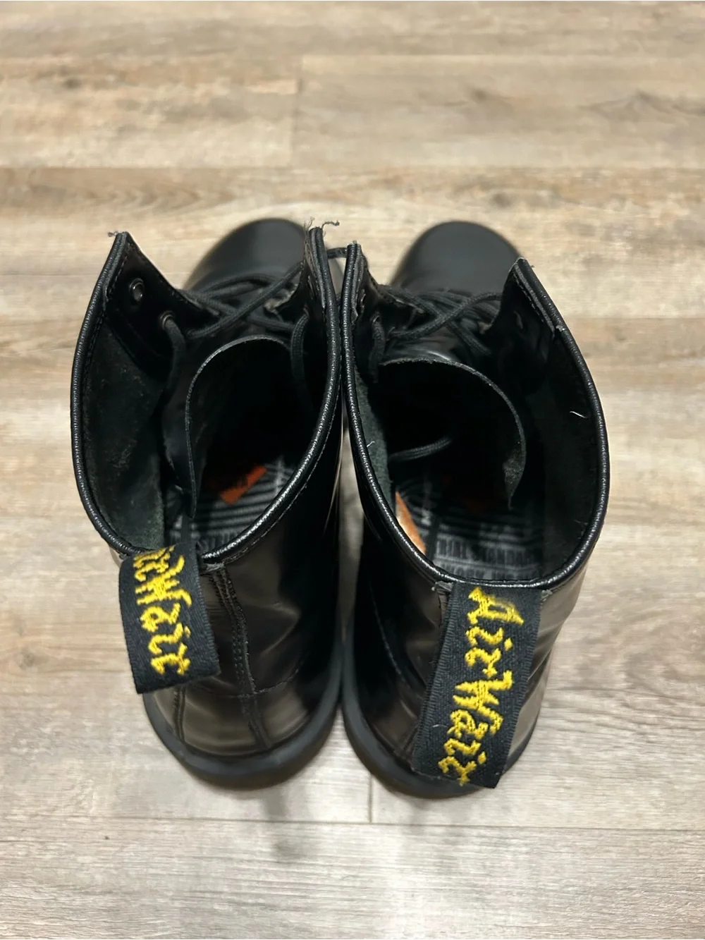 Dr. Martens Men Size 14 Black Leather Combat Lace-Up Ankle Boots Gothic Grunge